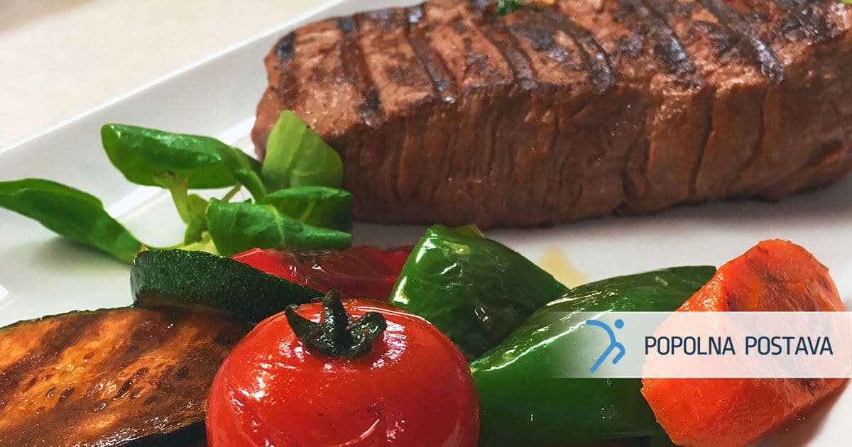 Sočni steak in pečena zelenjava
