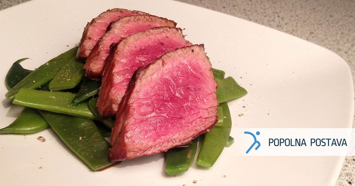 Sočni steak s stročjim fižolom