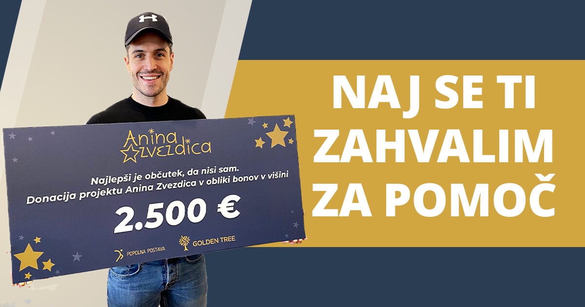 Anini zvezdici smo podarili 2.500 €