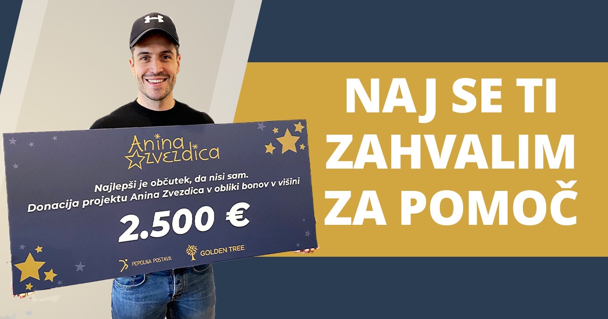 Anini zvezdici smo podarili 2.500 €